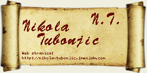 Nikola Tubonjić vizit kartica
